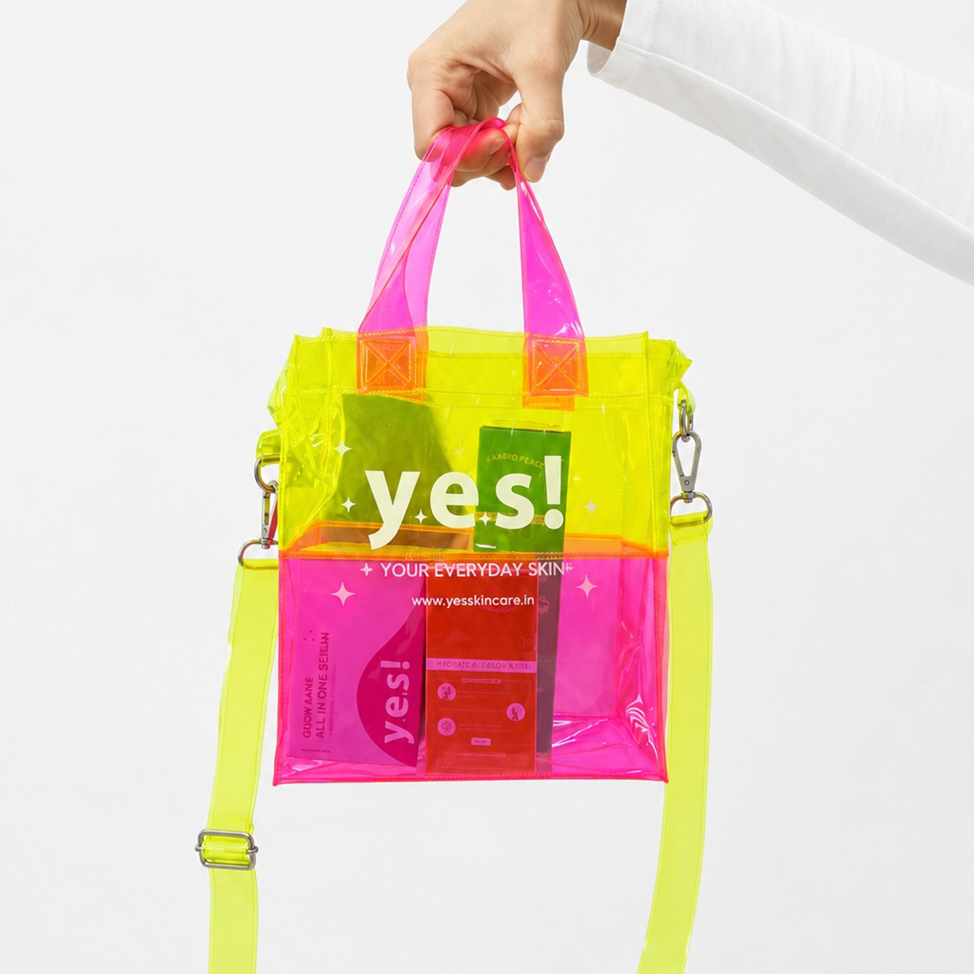 Yes! Everyday Jelly Skin Tote Bag for Skincare & Daily Essentials