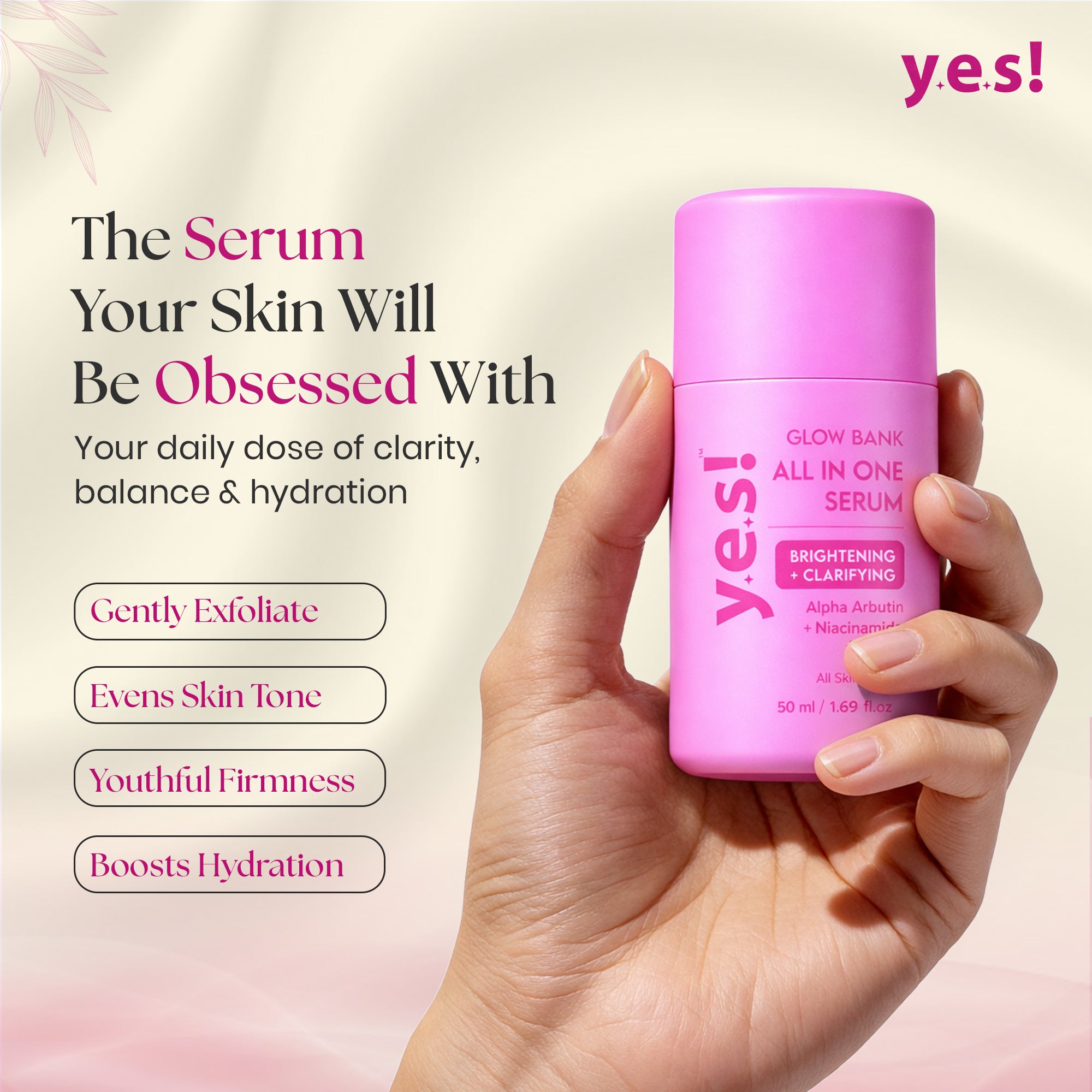 Yes! Glow Bank All-in-One Brightening Face Serum with Alpha Arbutin | All Skin Types