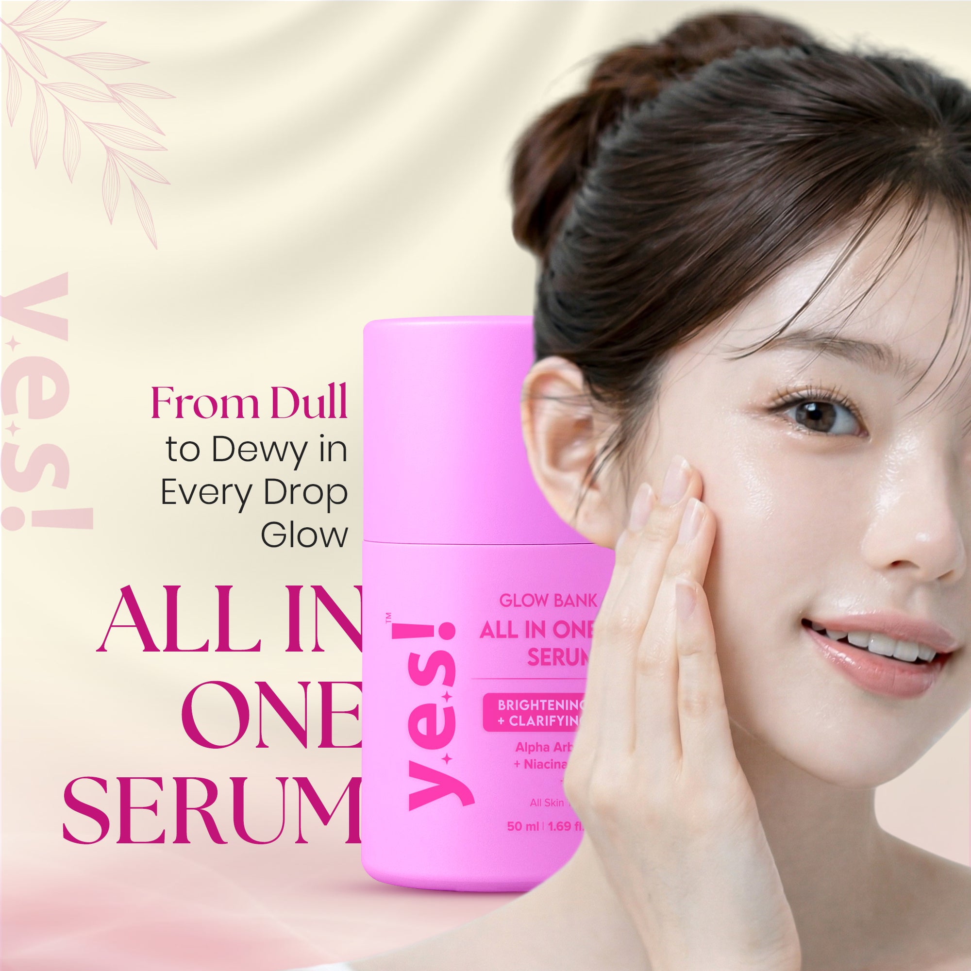 Yes! Glow Bank All-in-One Brightening Face Serum with Alpha Arbutin | All Skin Types