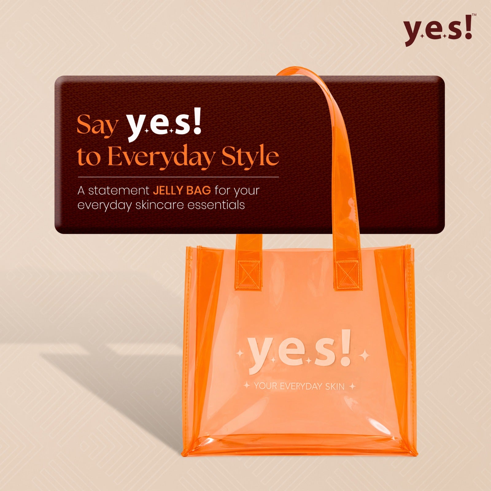 Yes! Everyday Jelly Skin Tote Bag for Skincare & Daily Essentials