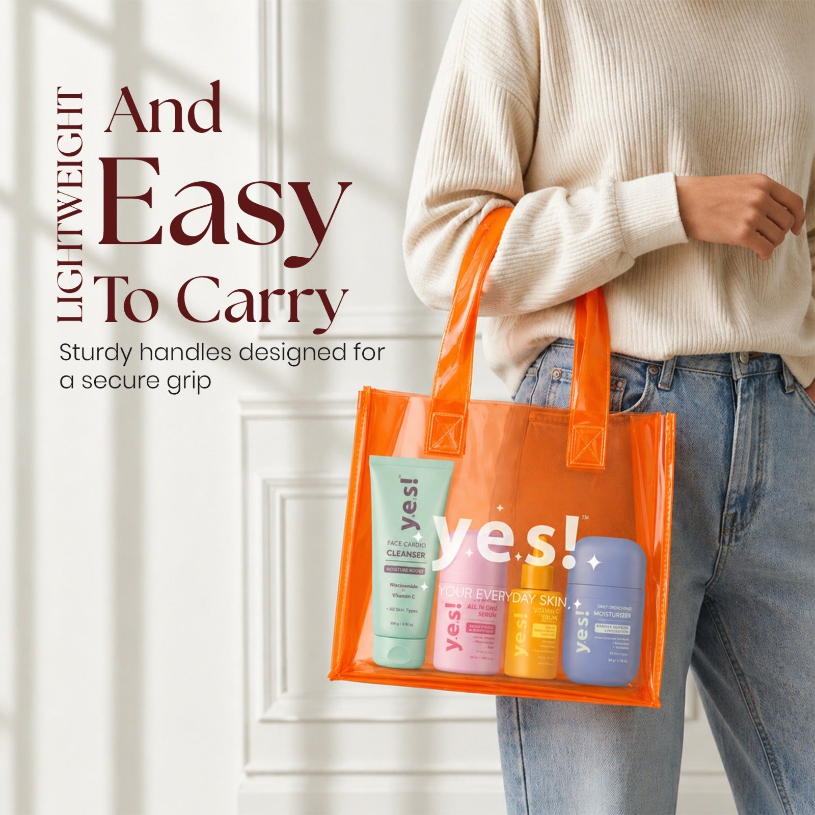 Yes! Everyday Jelly Skin Tote Bag for Skincare & Daily Essentials