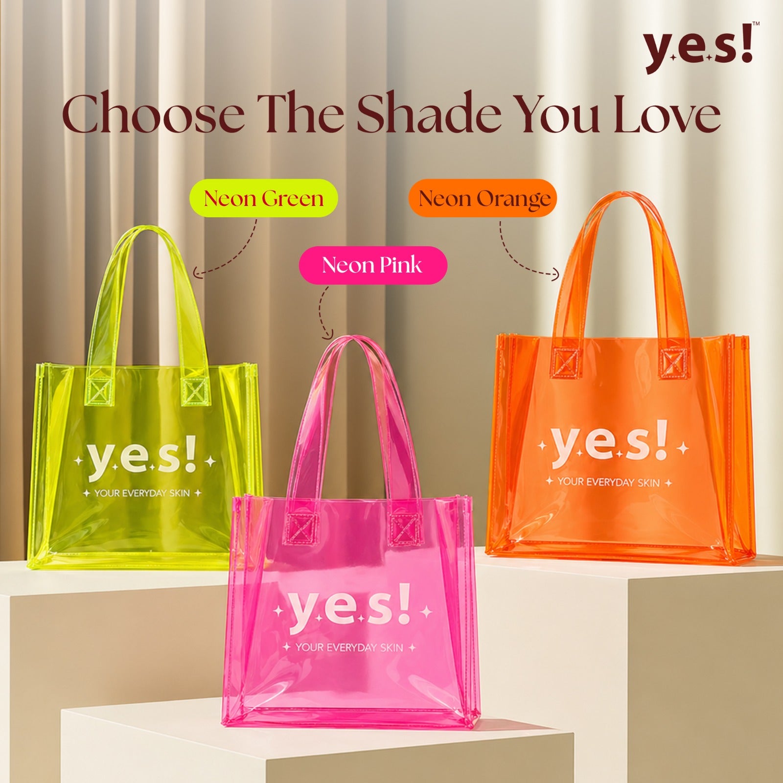 Yes! Everyday Jelly Skin Tote Bag for Skincare & Daily Essentials