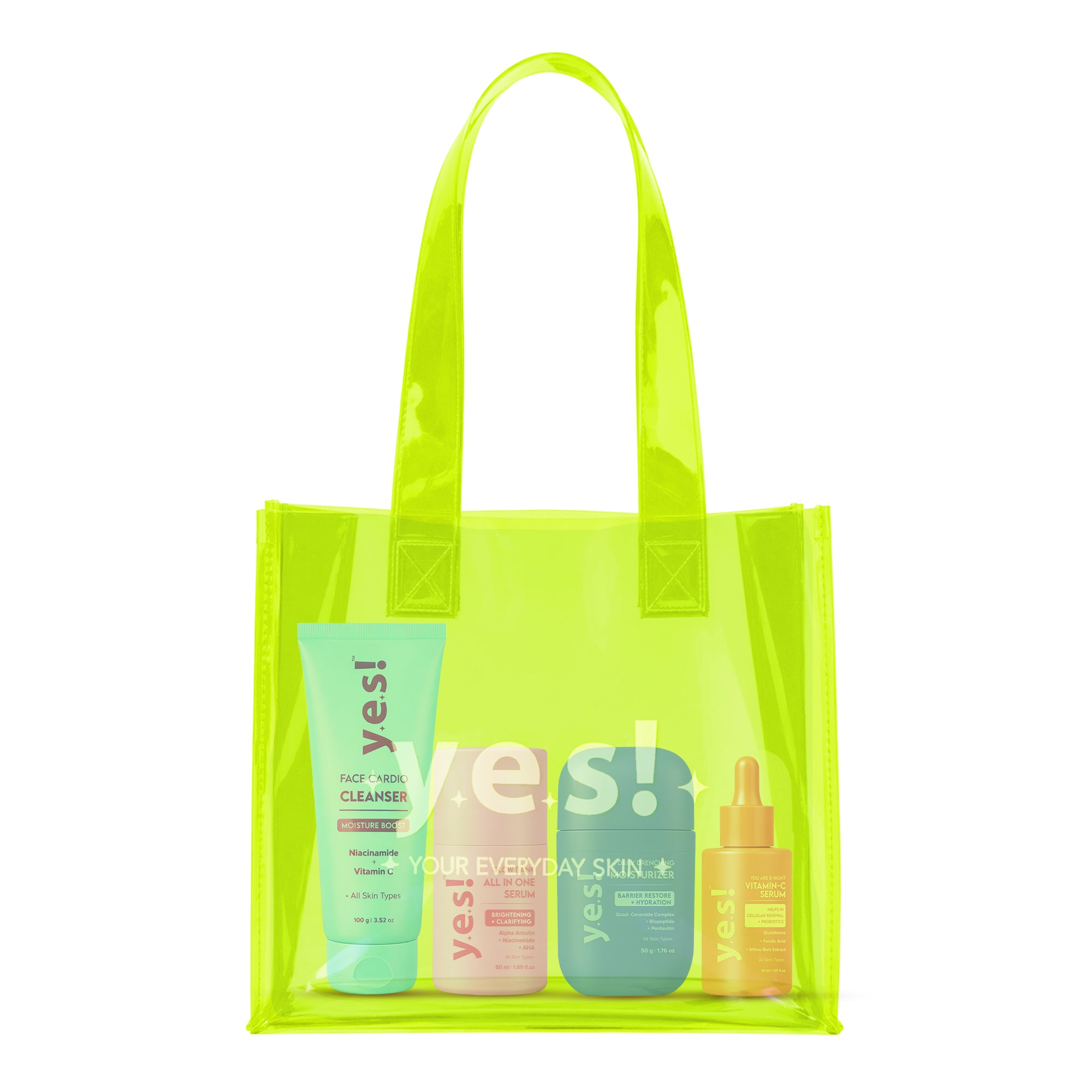 Yes! Everyday Jelly Skin Tote Bag for Skincare & Daily Essentials
