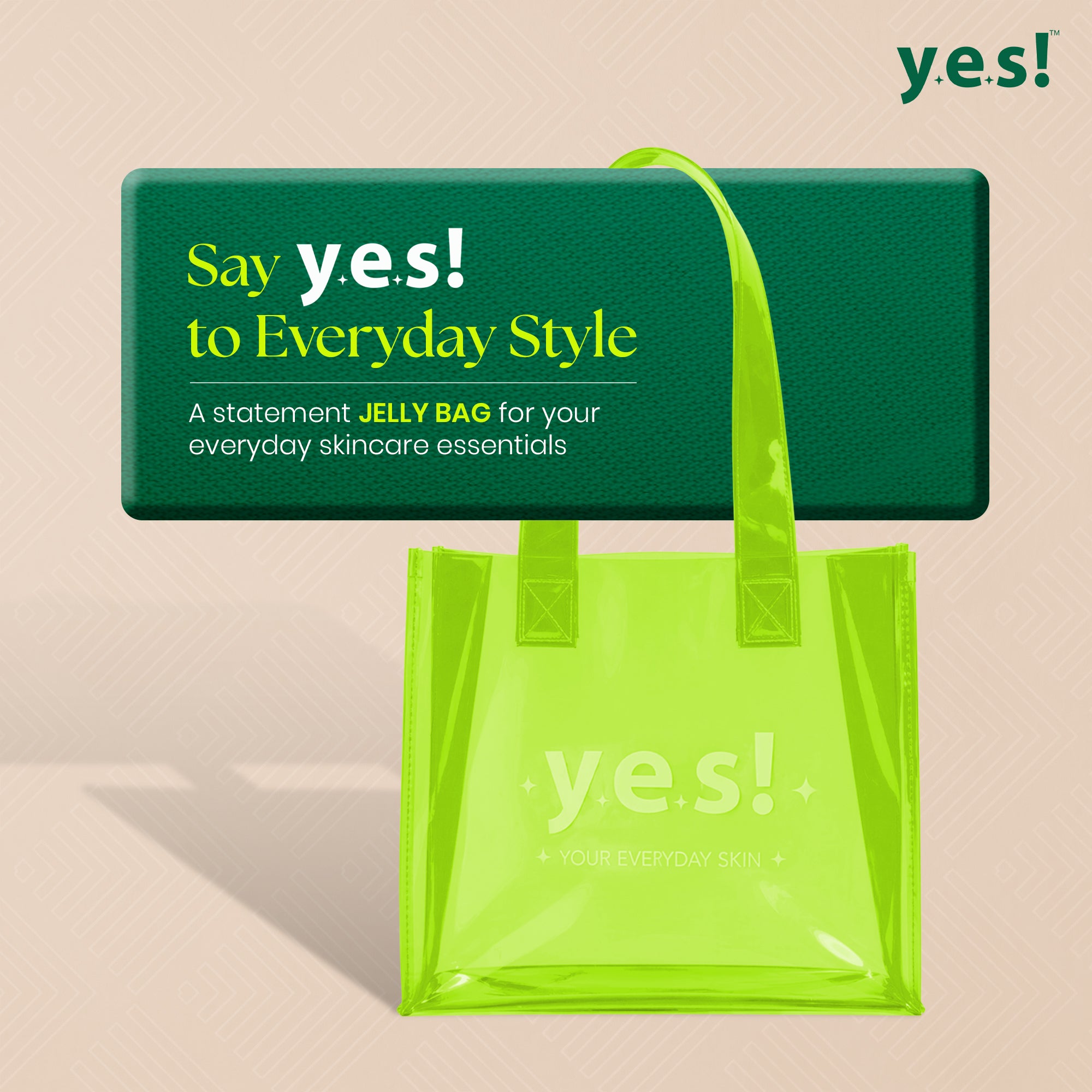 Yes! Everyday Jelly Skin Tote Bag for Skincare & Daily Essentials