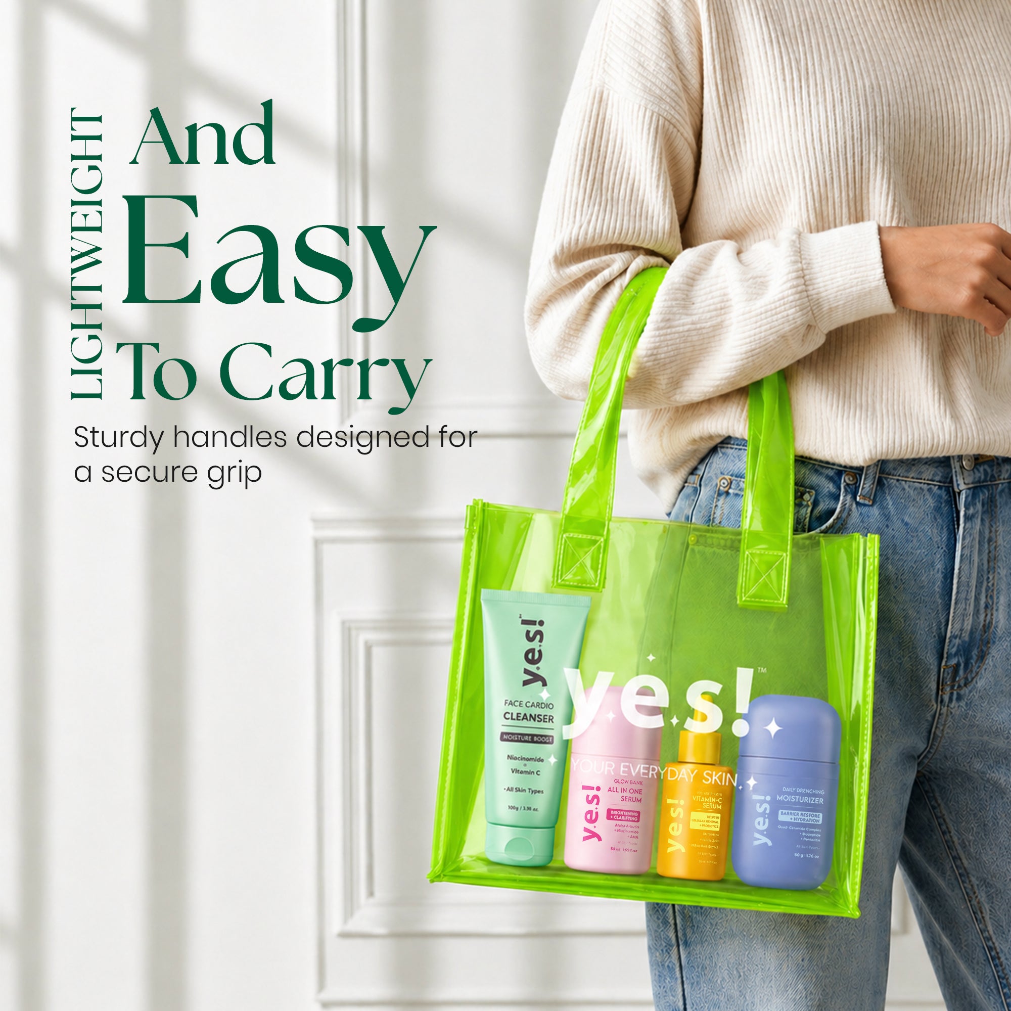 Yes! Everyday Jelly Skin Tote Bag for Skincare & Daily Essentials
