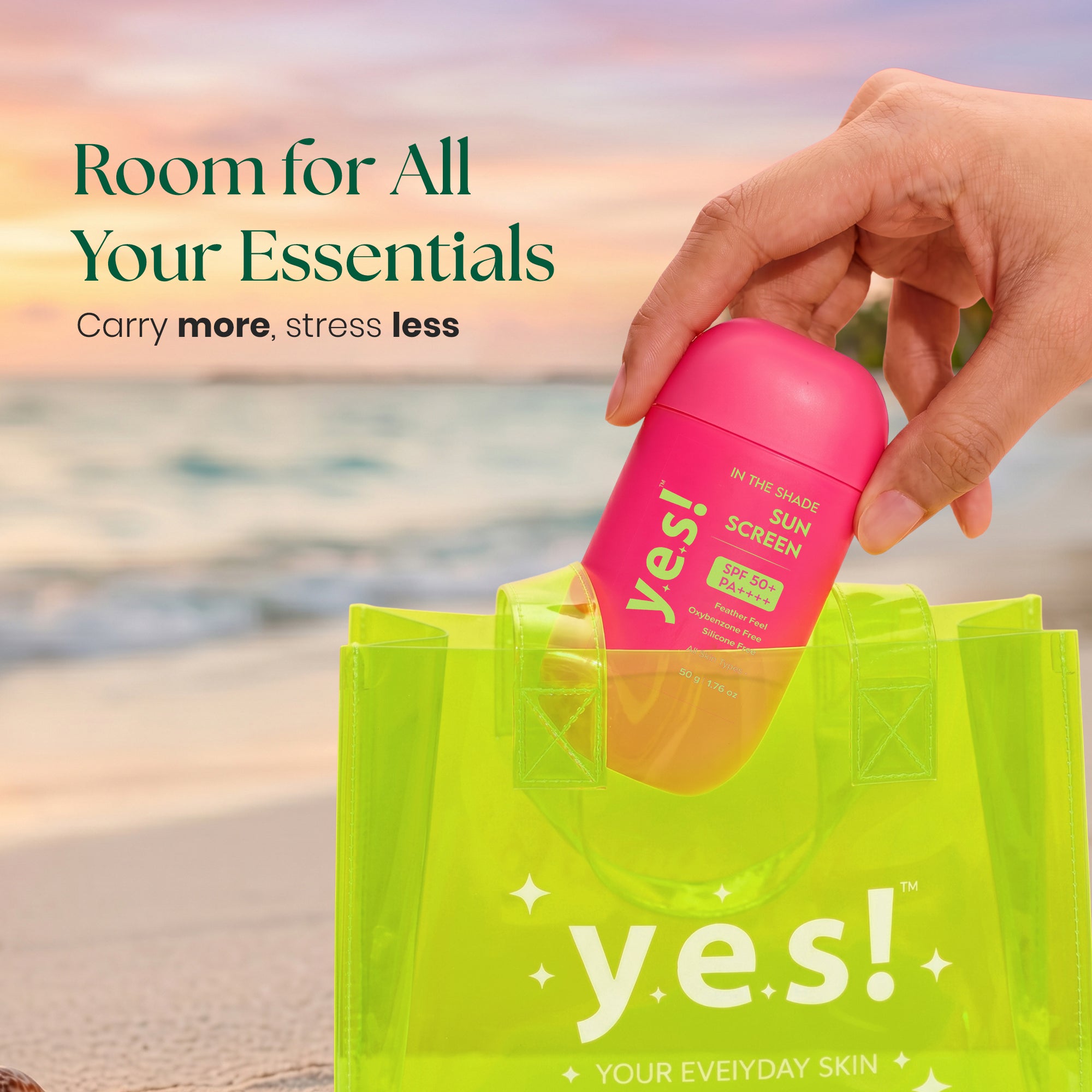 Yes! Everyday Jelly Skin Tote Bag for Skincare & Daily Essentials