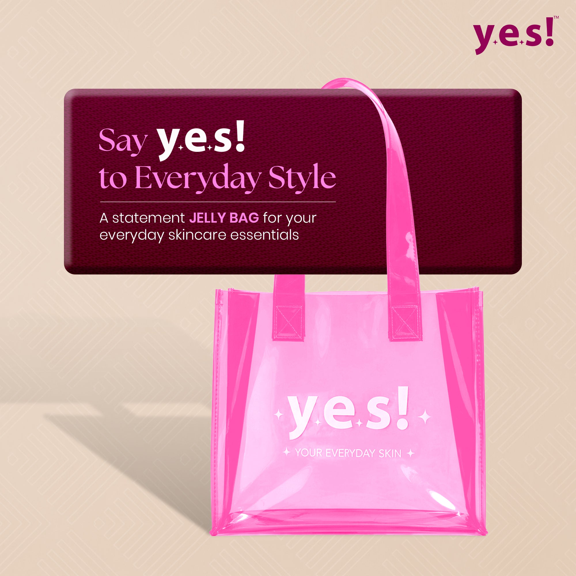 Yes! Everyday Jelly Skin Tote Bag for Skincare & Daily Essentials