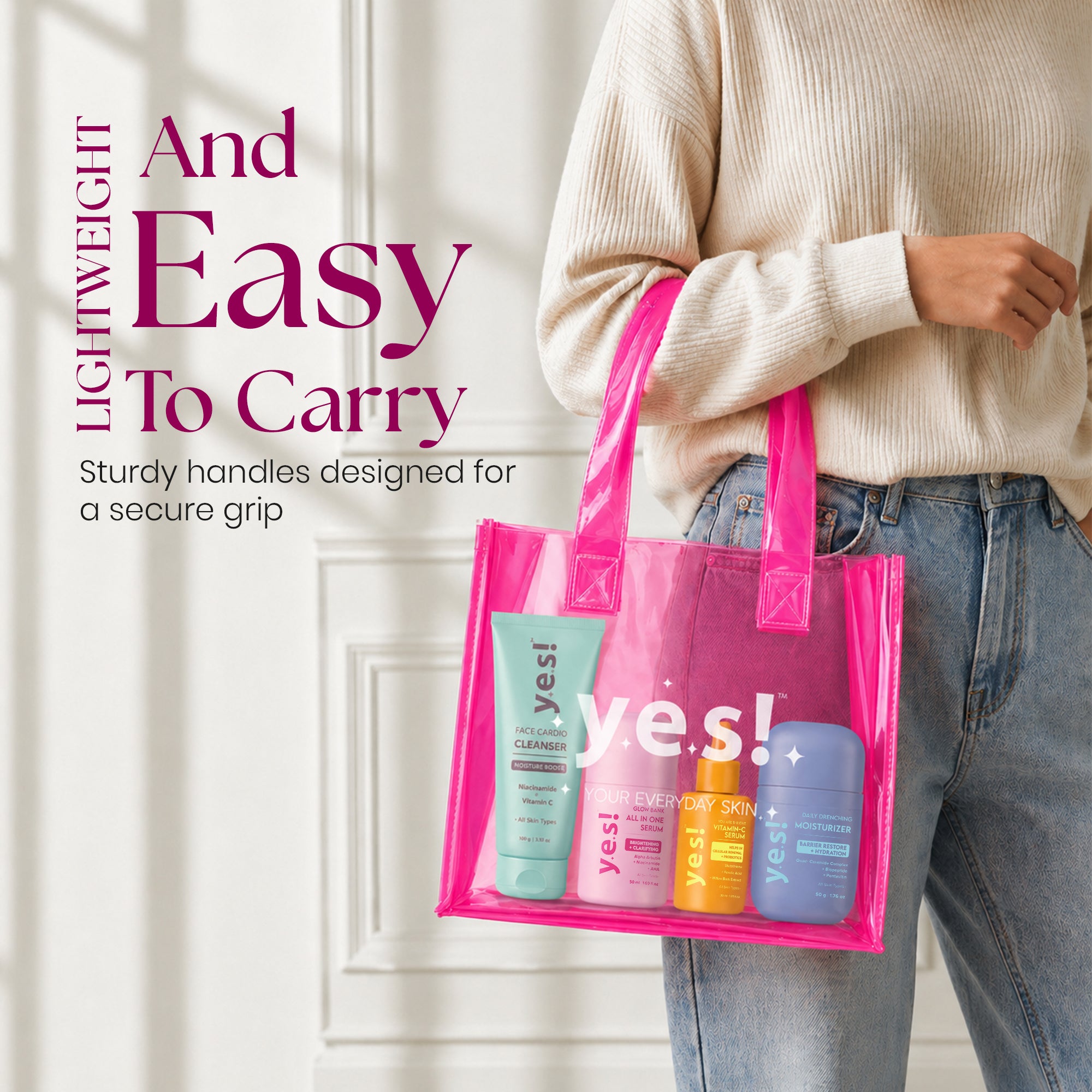 Yes! Everyday Jelly Skin Tote Bag for Skincare & Daily Essentials
