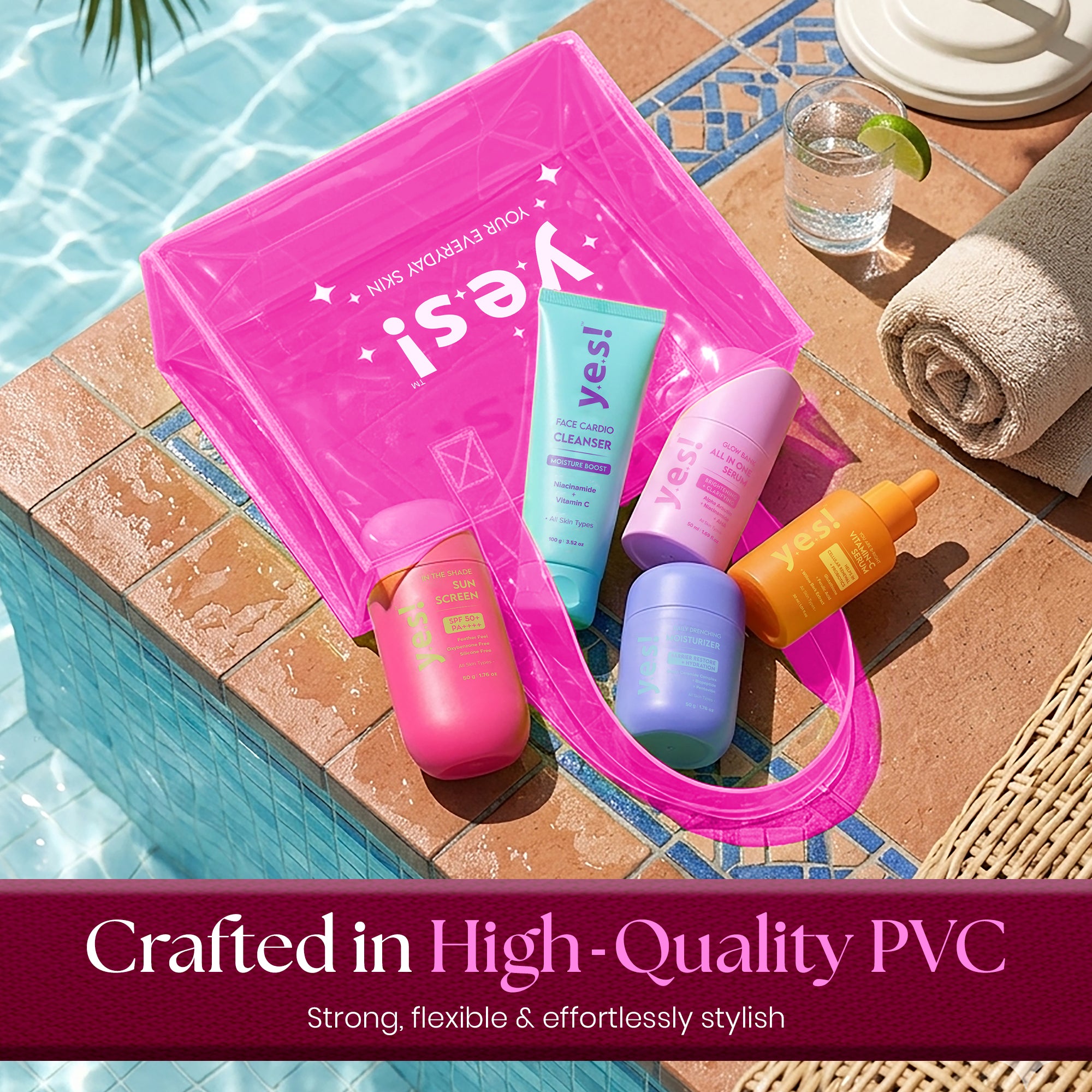 Yes! Everyday Jelly Skin Tote Bag for Skincare & Daily Essentials