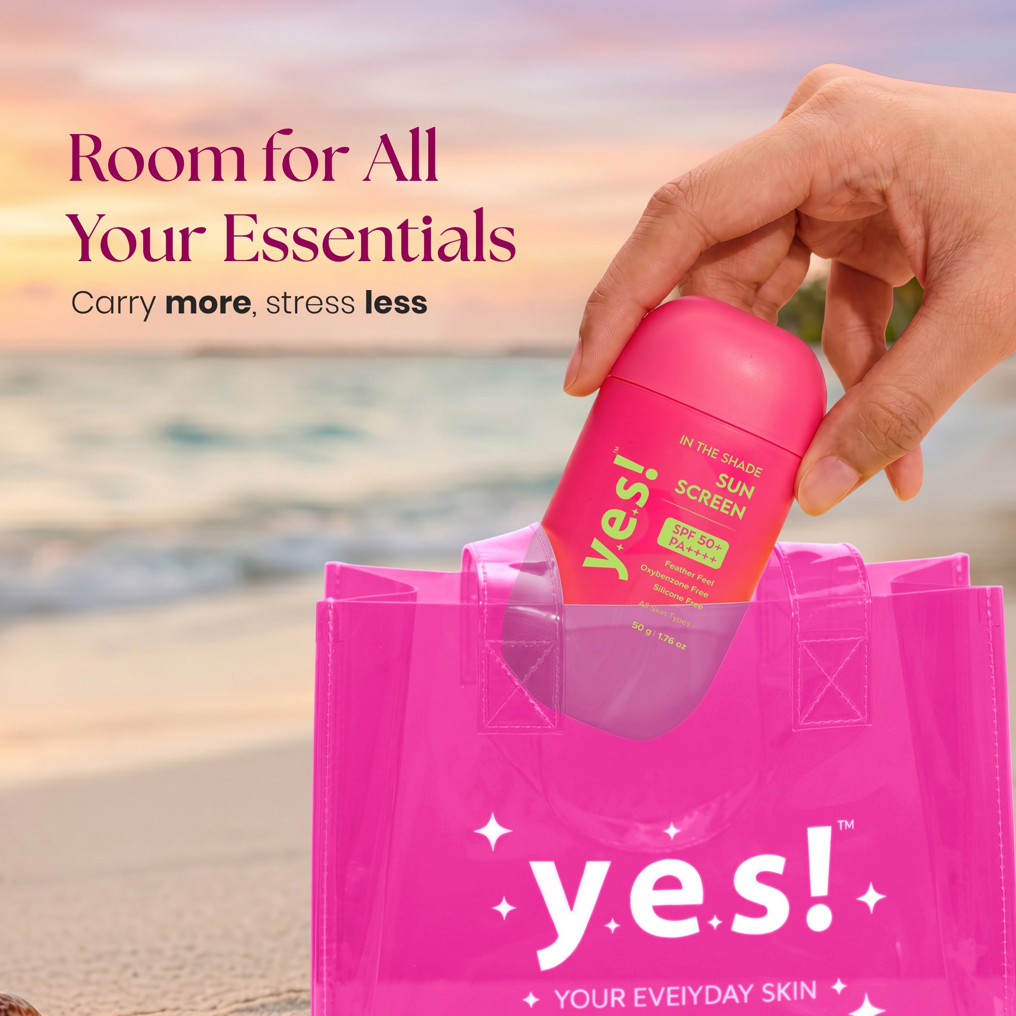 Yes! Everyday Jelly Skin Tote Bag for Skincare & Daily Essentials