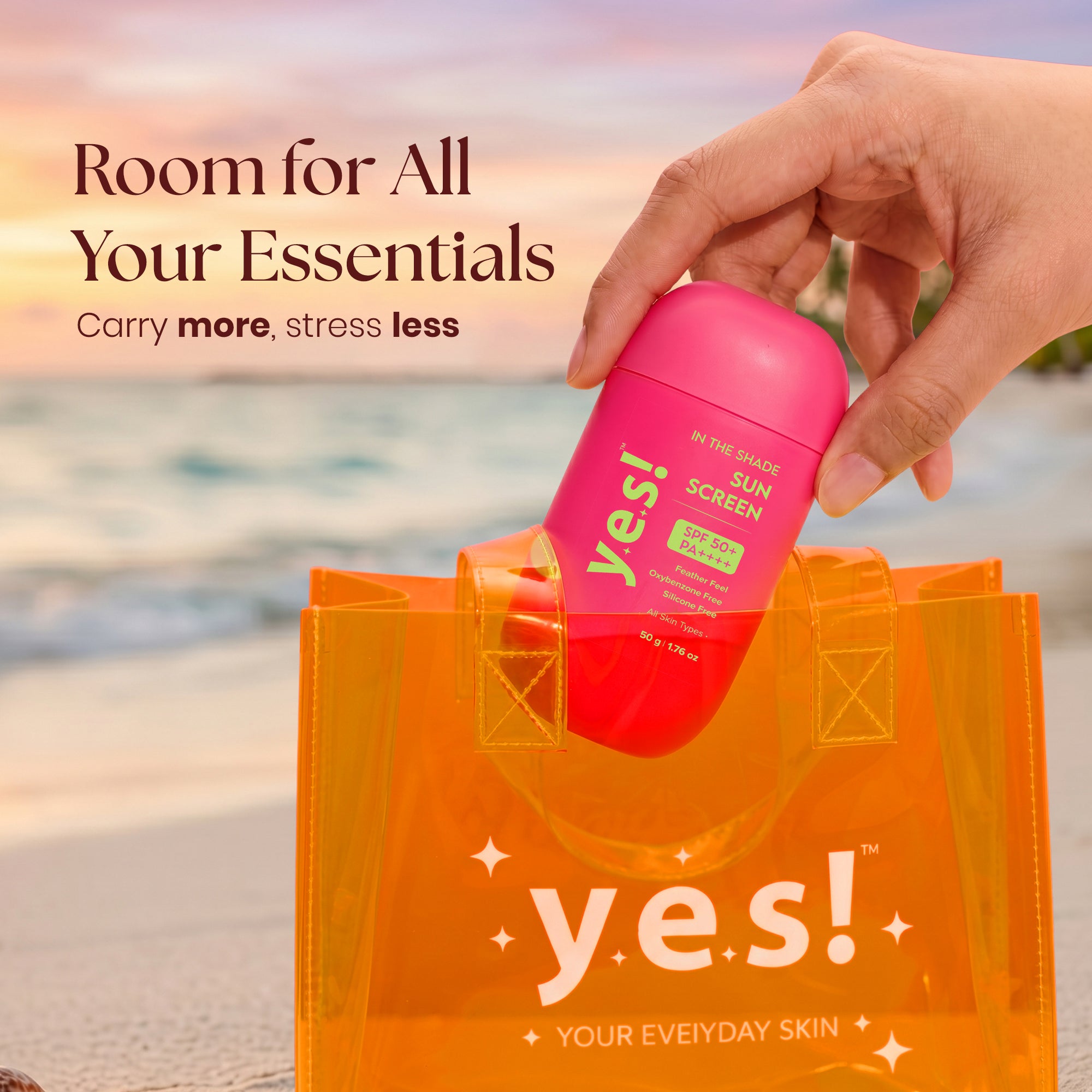 Yes! Everyday Jelly Skin Tote Bag for Skincare & Daily Essentials