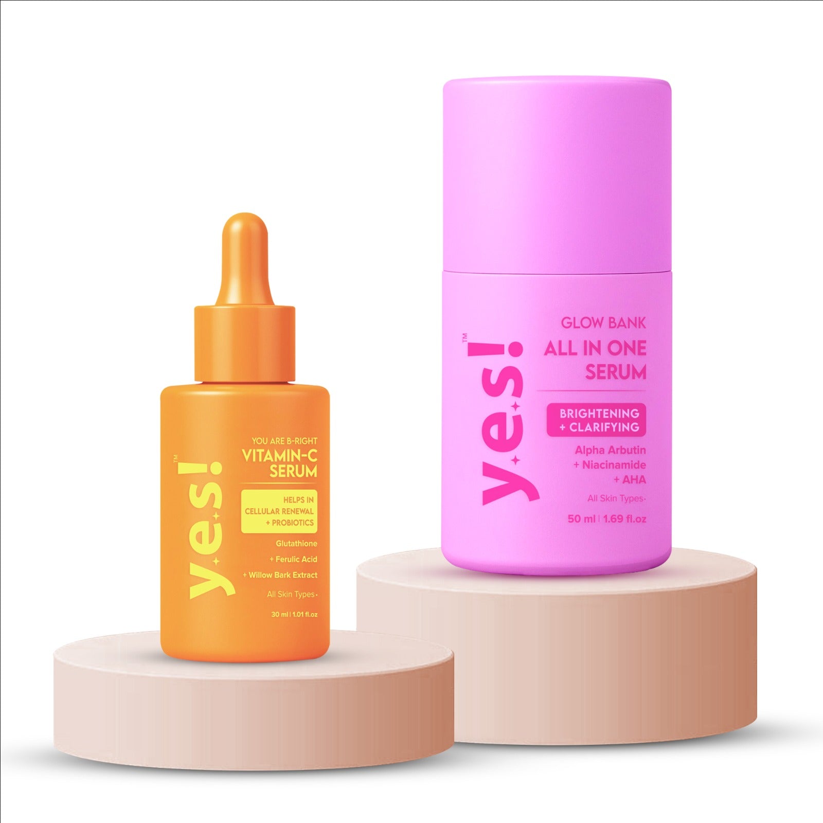 Yes! Bright + Glow Serum Duo | Vitamin C + Alpha Arbutin | Glass Skin Boost Routine