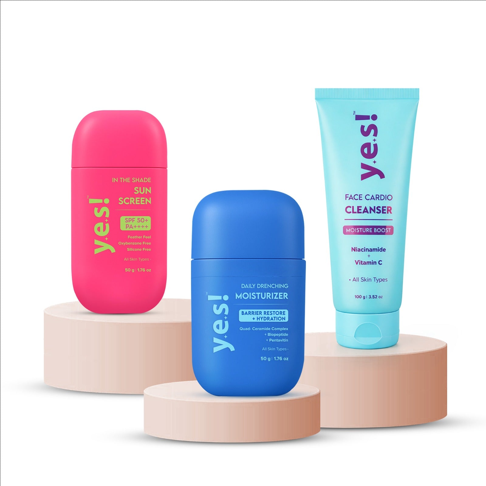 Yes! Daily Essentials Skincare Kit | Cleanser + Moisturizer + Sunscreen